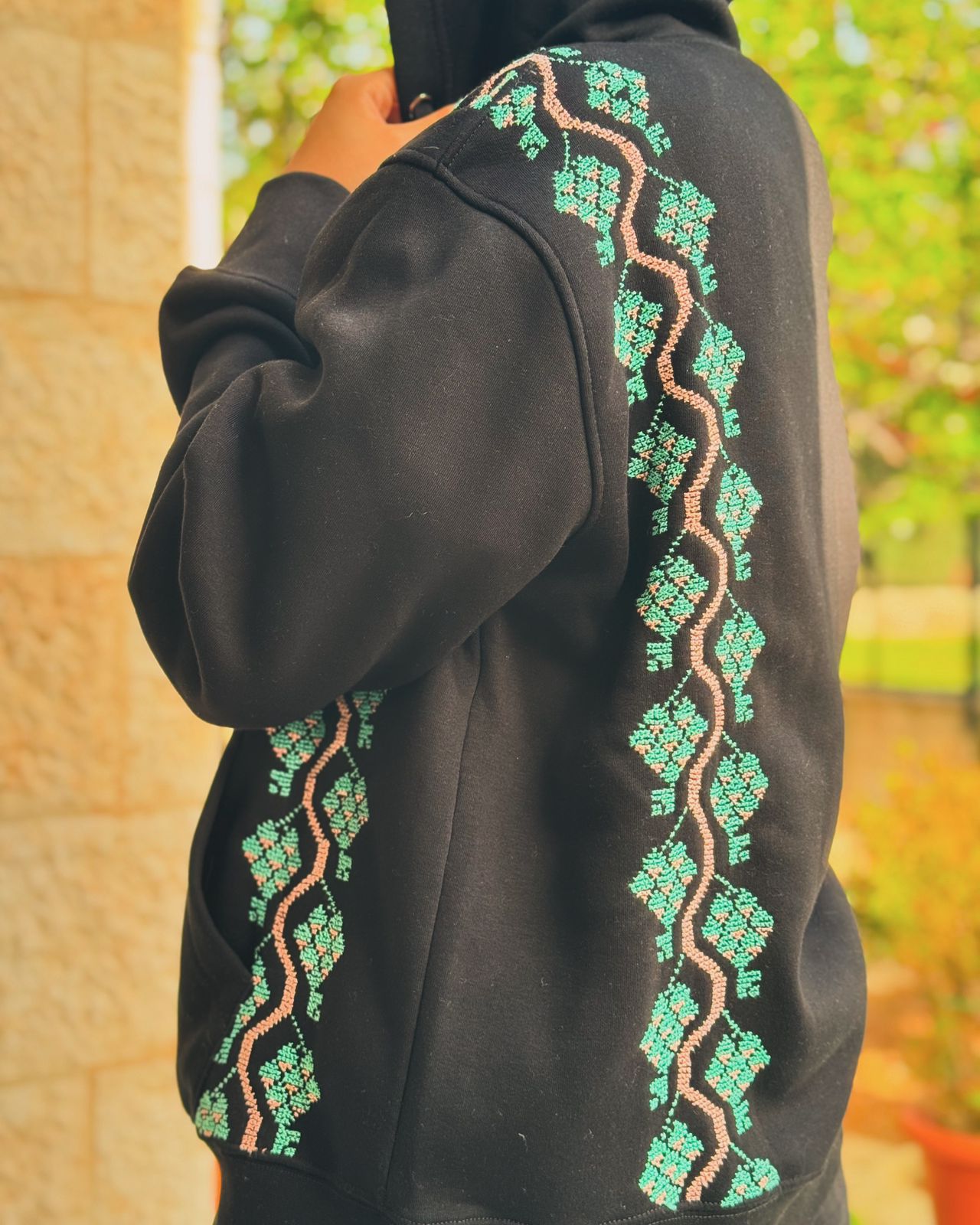 Grapes of Hebron Hand-Stitched Hooded Sweatshirt