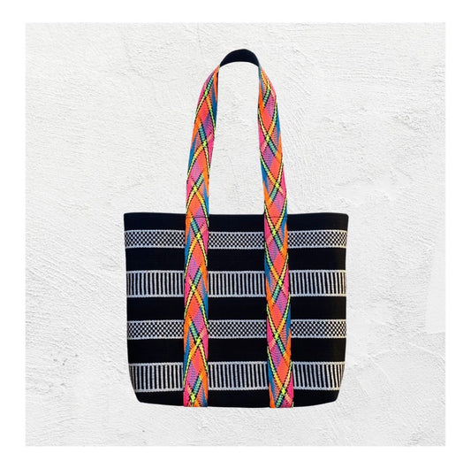 Sadu Tote Bag - Black and Neon