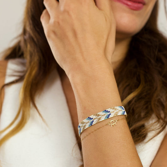 The Trees in Navy Blue - Handmade Beaded Bracelet