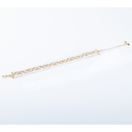 Tulip, in Gold - Handmade Beaded Bracelet
