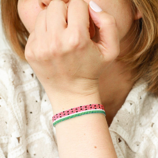 The Watermelon Bracelet - Handmade Beaded Bracelet