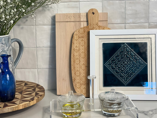 Framed Tile - Diamond Ramallah - Blue